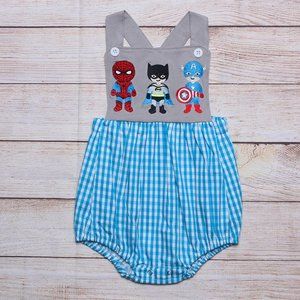 Boutique Superheroes Batman Spiderman Baby Boys Bodysuit Romper Jumpsuit